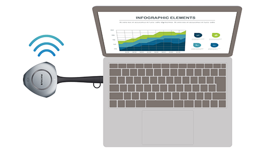 ワイヤレスドングル標準装備！簡単にワイヤレス画面投影