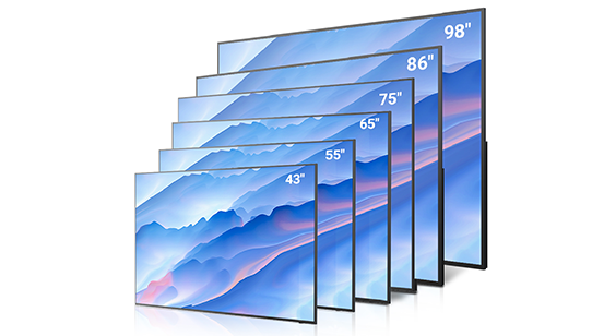 幅広いシーンに対応できる豊富なディスプレイサイズ