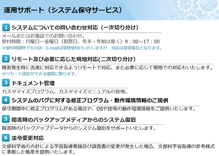 『スコーレ』なら6つの運用サポートをご提供